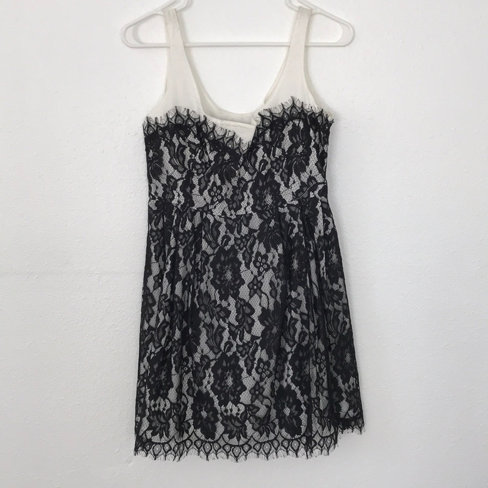 black and white lace dress